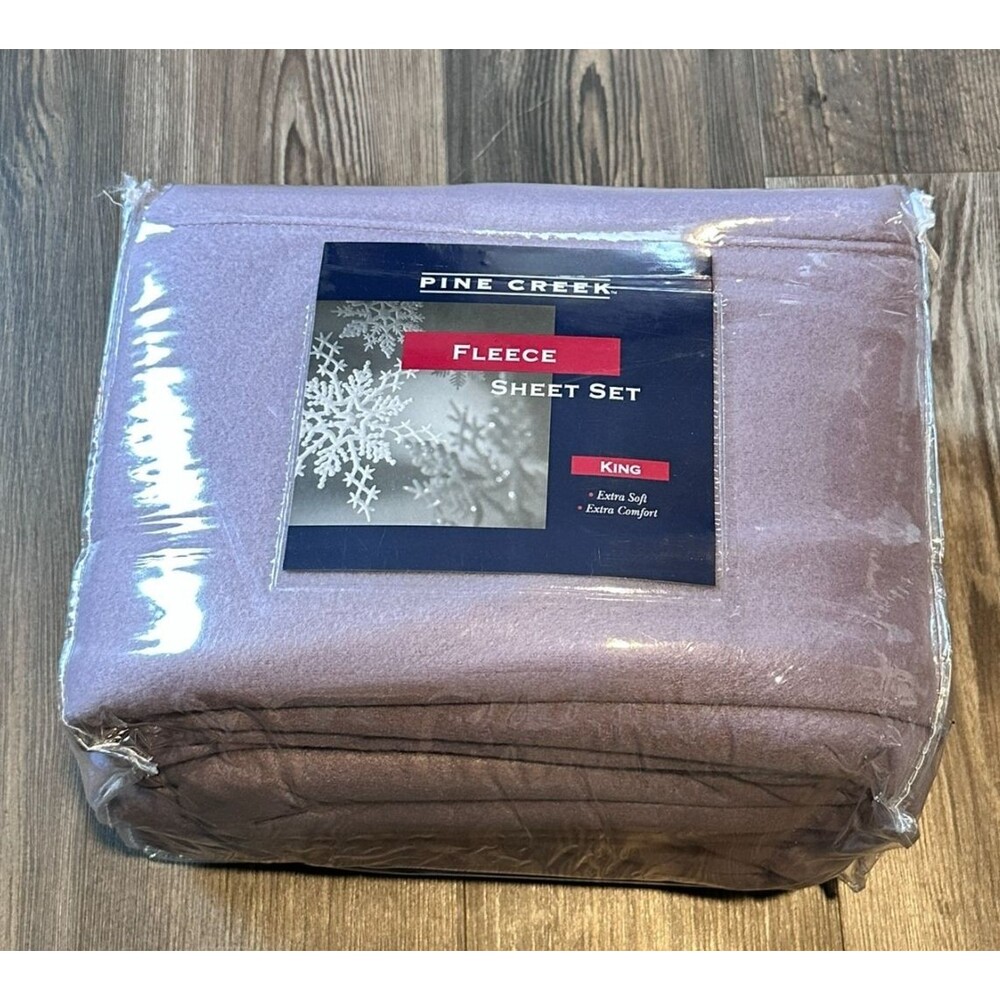 King Size Fleece Sheet Set Plum Purple Super Soft Extra Plush Polar Fleece